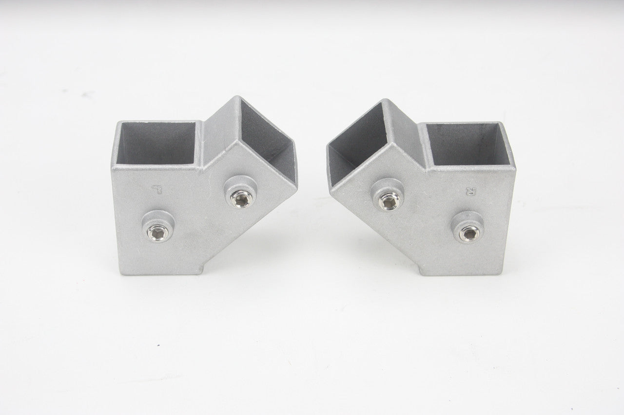 45 degree angle braces shown, Left and right hand designs available