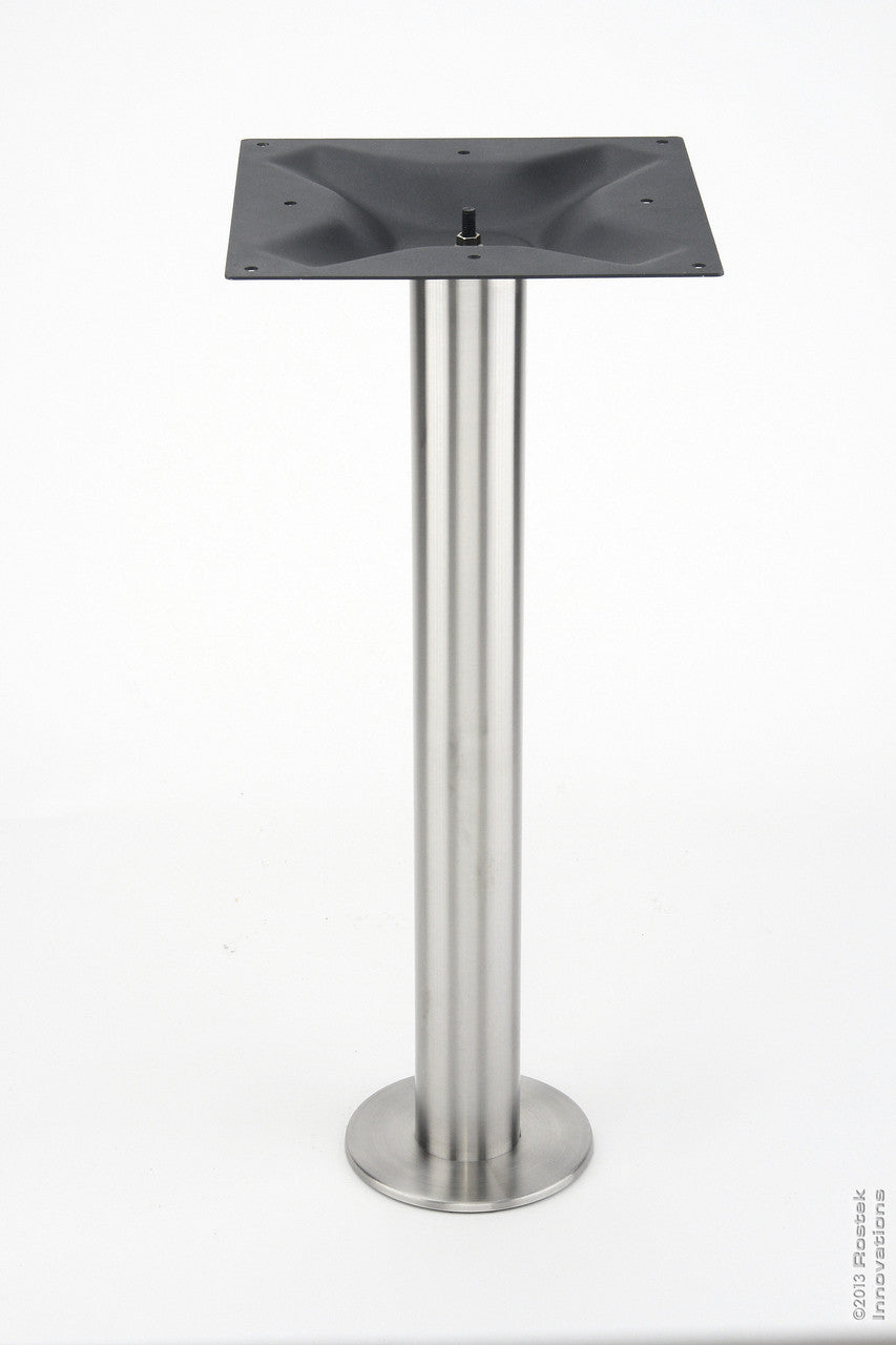 The ECL180 Eclipse Bolt Down Base has a 3" Diameter, 304 Grade Stainless Steel column and a Powder Coated Mild Steel Spider, with a Circular Sunray Finish. The ECL180 bolt down base has a 200lbs Dining Capacity. | Rostek