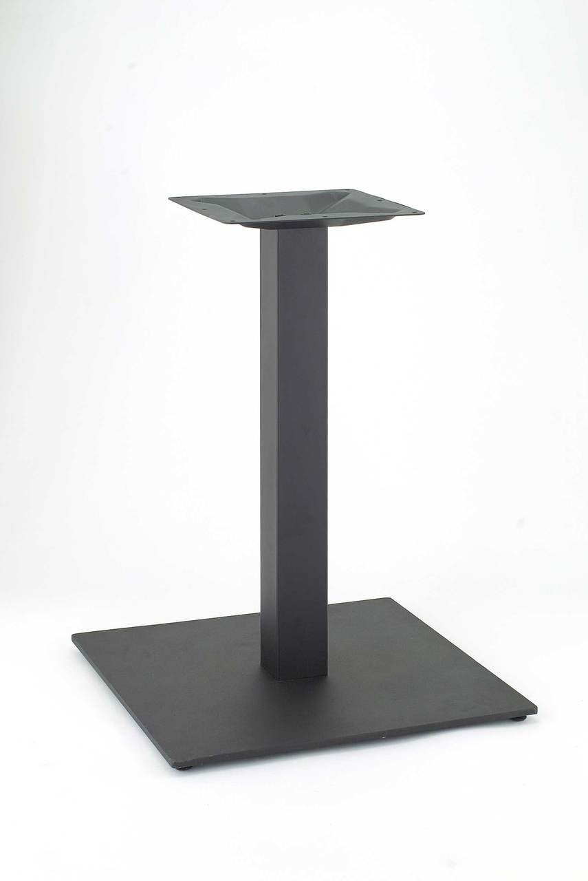 The Rostek RSQ540 Nikai 21" Stainless Square Base is a Heavy-duty table base made from 304 grade stainless steel with a brushed finish, featuring a robust 10mm (0.4") thick floor base plate and a column with a sturdy wall thickness of 1.5mm. Using thicker materials, makes these bases ideal for heavier solid tabletops.