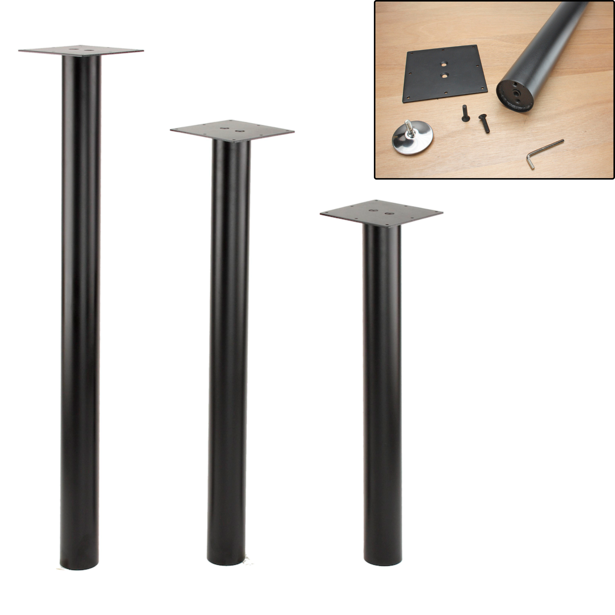 Black Powder-Coat Table Legs