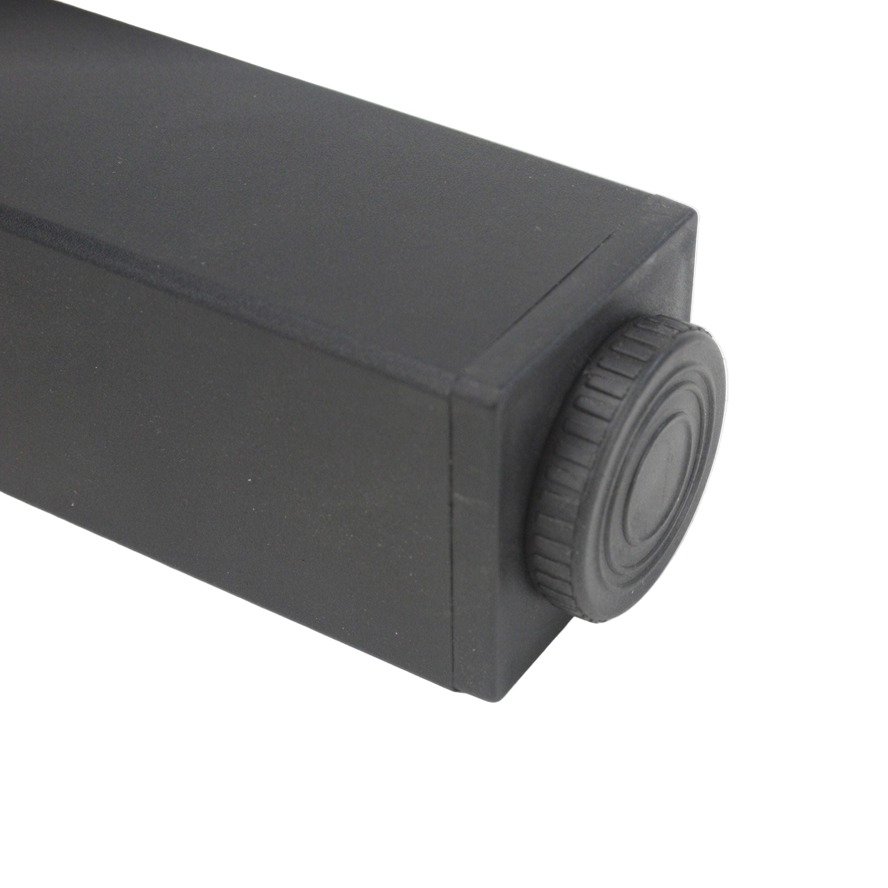2" Square black powder-coated leg KATS50PC. Showing Adjustable  Foot detail
