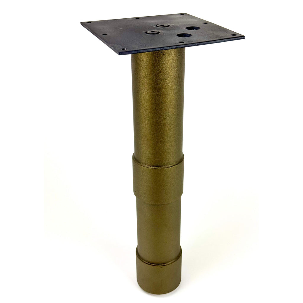 The KATORB Bronze Finish Industrial Table Legs are Powder Coated in Prismatic Black Brass. 