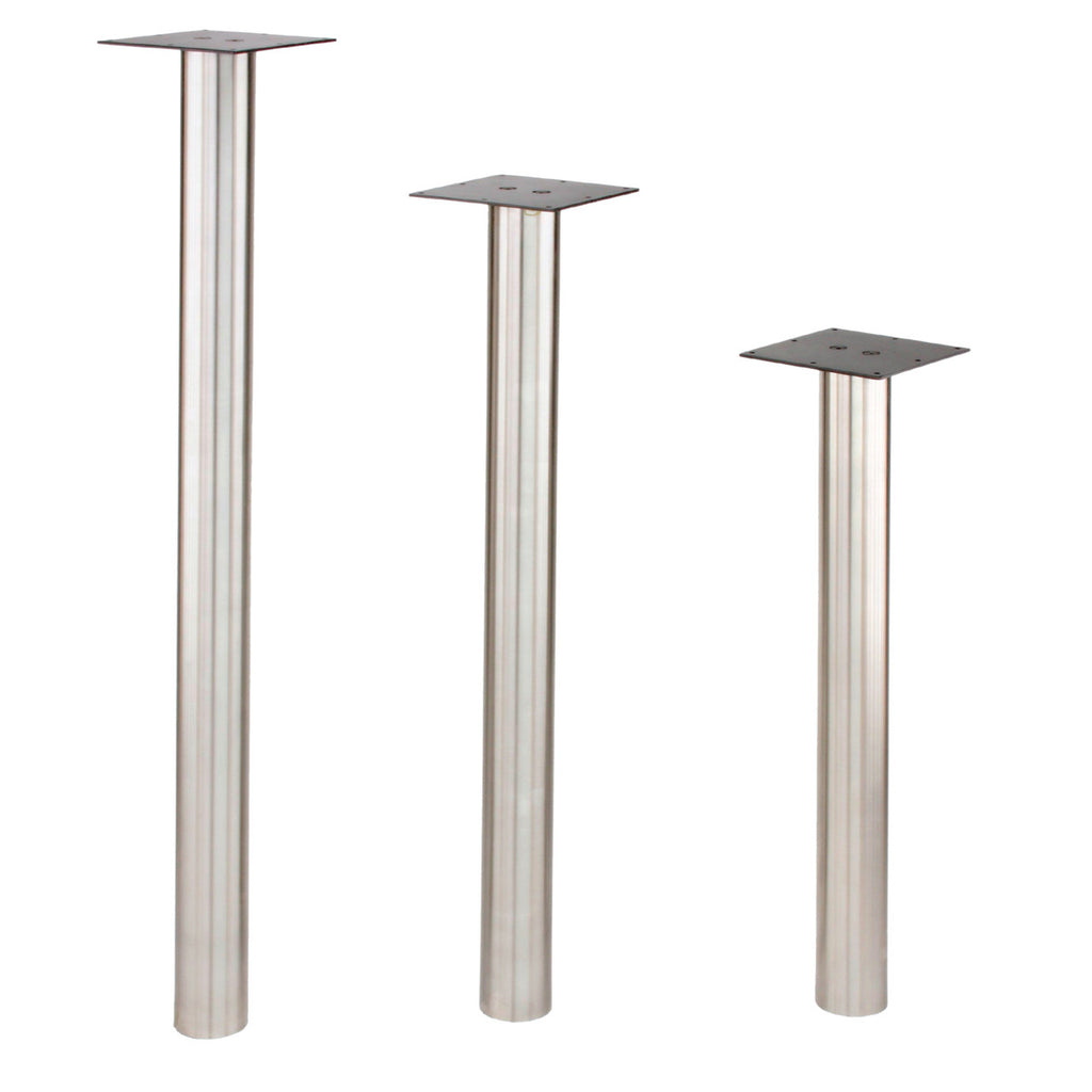 Katrina 3" Round Stainless Single Legs- Dining Counter Bar Heights