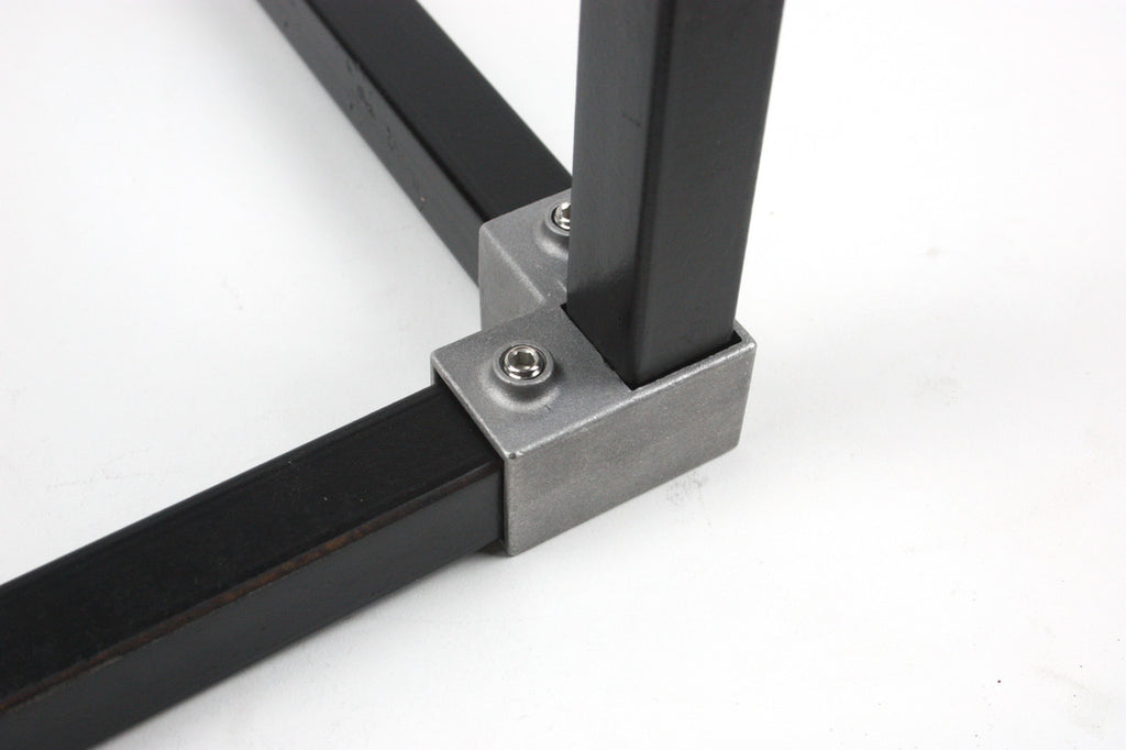 3 Way Corner Shown. Build-A-Frame   1" Square Tube Metal Frame Connectors. 