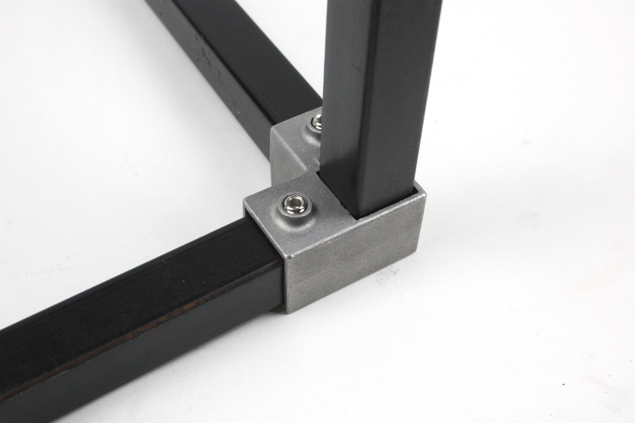3 Way Corner Shown. Build-A-Frame   1" Square Tube Metal Frame Connectors. 