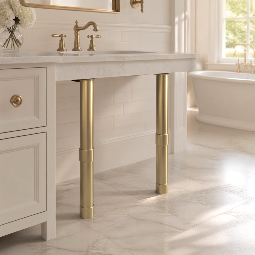 KATBRASS-  Satin Brass Finish Industrial Table Legs