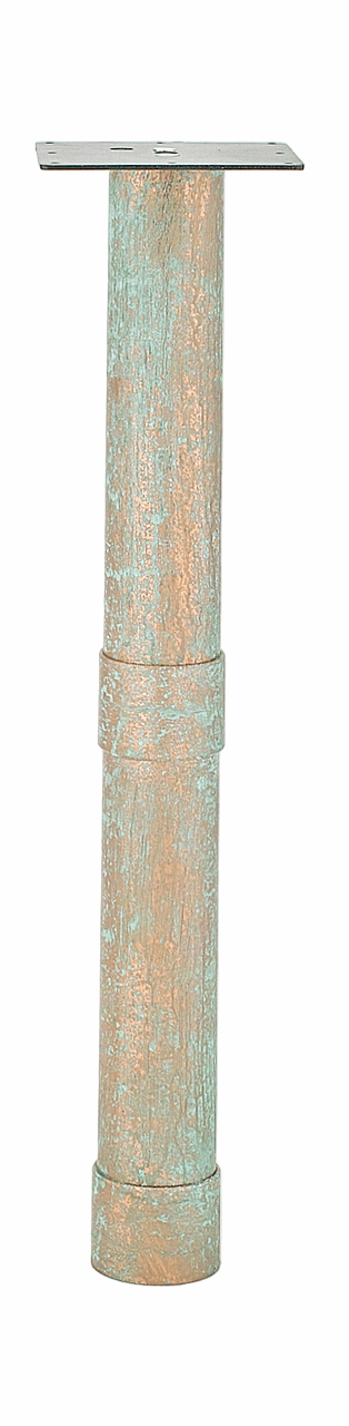 These legs are made from regular steel tubing and are hand finished with a special copper infused paint. A catalyst is then applied to the copper paint to achieve the desired oxidized patina. These legs have a hidden adjustable foot to protect your floors while still achieving that look from a bygone era. 

