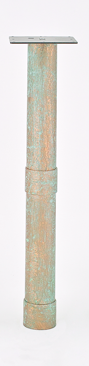 These legs are made from regular steel tubing and are hand finished with a special copper infused paint. A catalyst is then applied to the copper paint to achieve the desired oxidized patina. These legs have a hidden adjustable foot to protect your floors while still achieving that look from a bygone era. 

