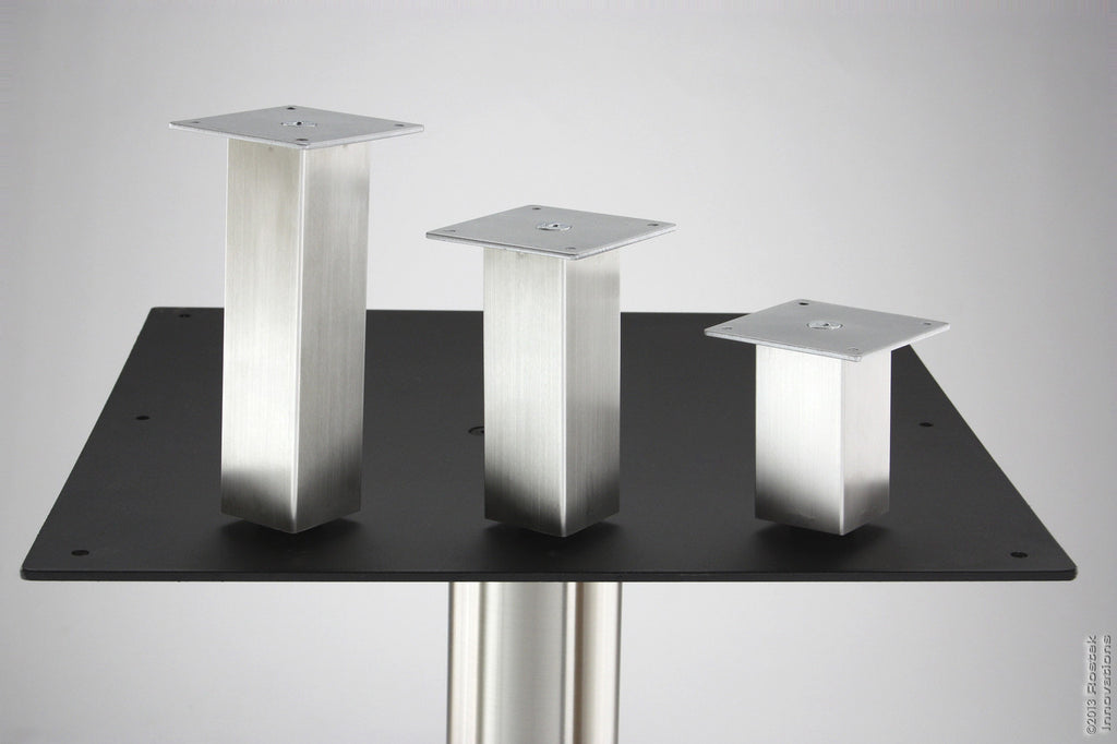 The KATS50 cabinet legs come in 3 lengths: 4" 6" and 8".