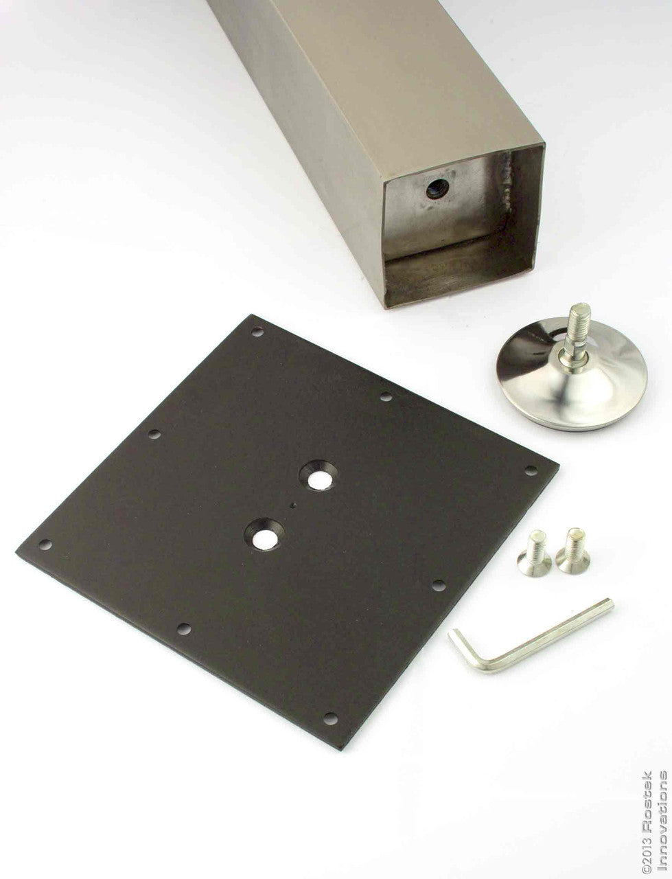 Components of KATS80 stainless steel leg. These components can be assembled easily.
