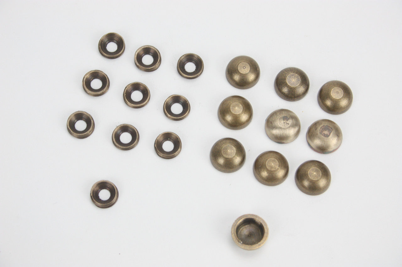 Decorative Screw Covers (Antique Brass)- Set of 10. Hide Unsightly Screws or add a Unique Feature to Your Next Project.
