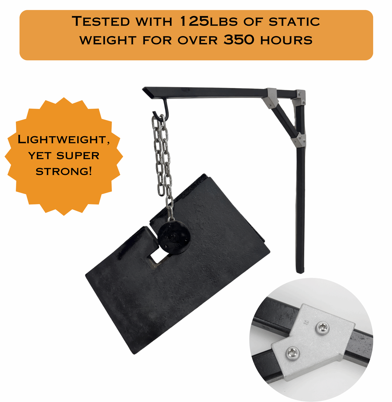 Build-A-Frame  Tube Connectors,   45 degree angle braces, strength test
